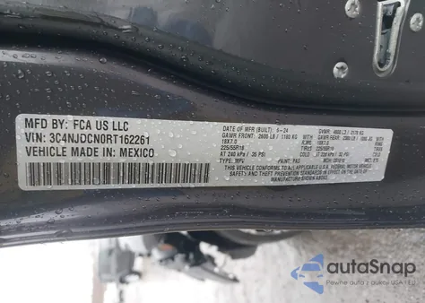 2024 Jeep Compass Limited 4X4 из США, поврежденный, VIN 3C4NJDCN0RT162261